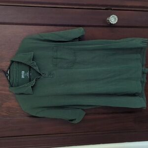 Duluth Trading Company Longtail T Green Polo Size Men's Large